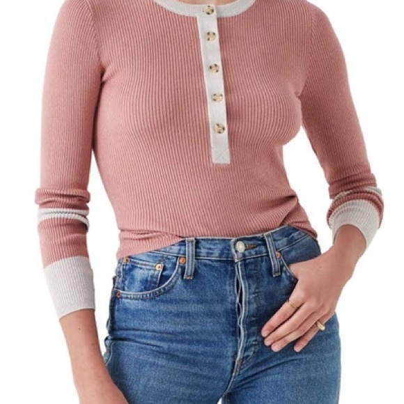 Faherty Ribbed Henley - Picture 1 of 4